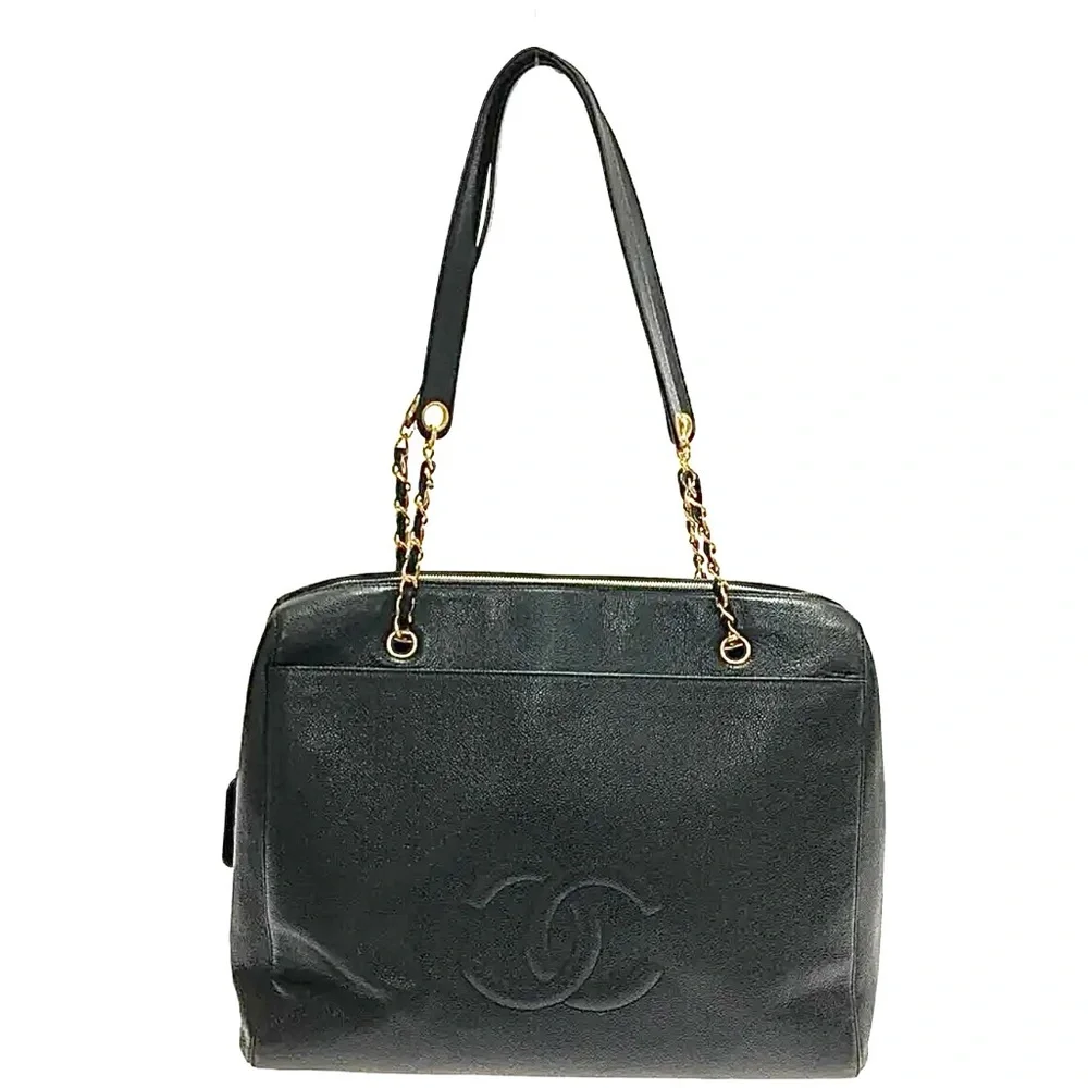 💎 ✨BEAUTIFUL✨💎 TRAVEL XL CAVIAR CHANEL TOTE ZIPPER TOP - Picture 5 of 15
